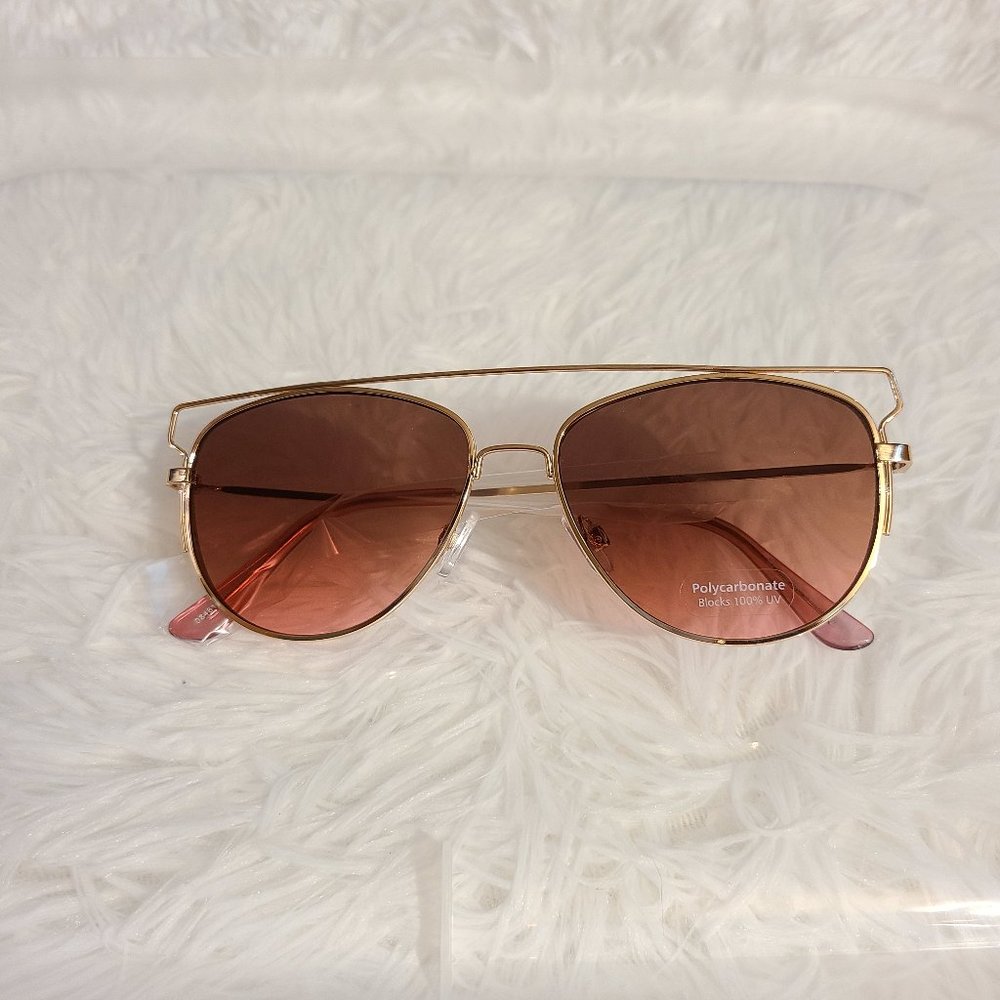Peachy pink aviator sunglasses new